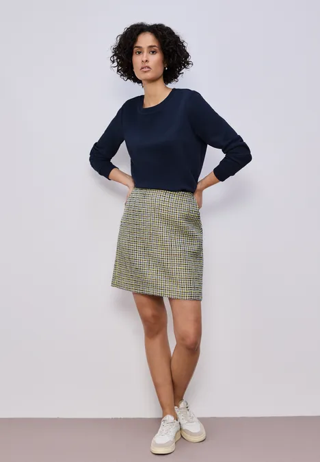 Gemusterter Rock shadowed navy