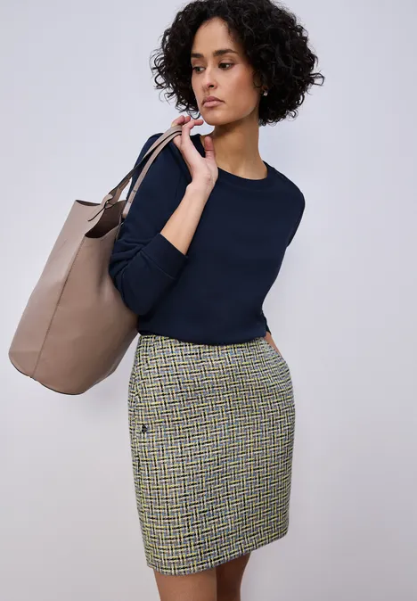 Gemusterter Rock shadowed navy