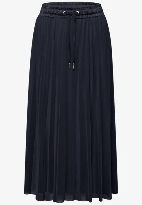 Jupe midi en mesh à structure plissée shadowed navy Jupe midi en mesh à structure plissée shadowed navy