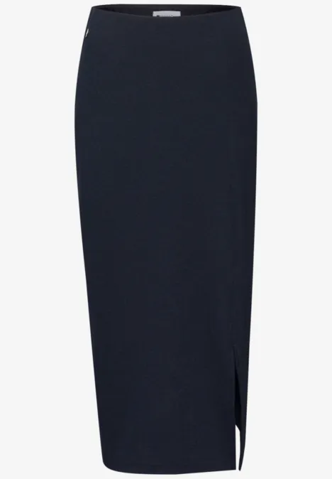 Jupe midi en structure côtelée shadowed navy