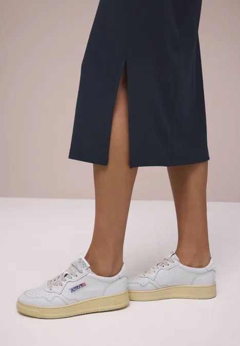 Jupe midi en structure côtelée shadowed navy