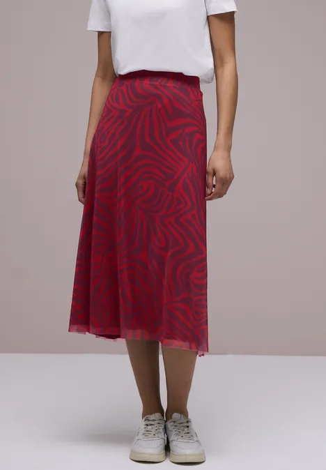 Gedessineerde rok salsa red