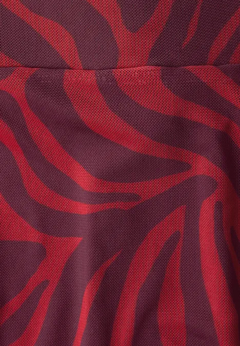 Gedessineerde rok salsa red