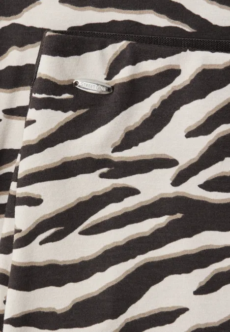 Jupe midi avec fente et imprimé animalier espresso brown