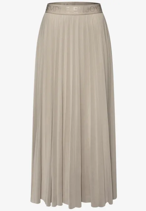Jupe midi en mesh à structure plissée timeless beige