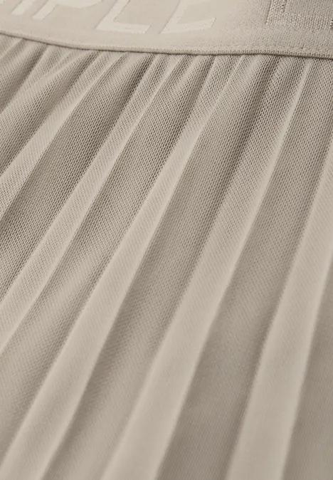 Jupe midi en mesh à structure plissée timeless beige