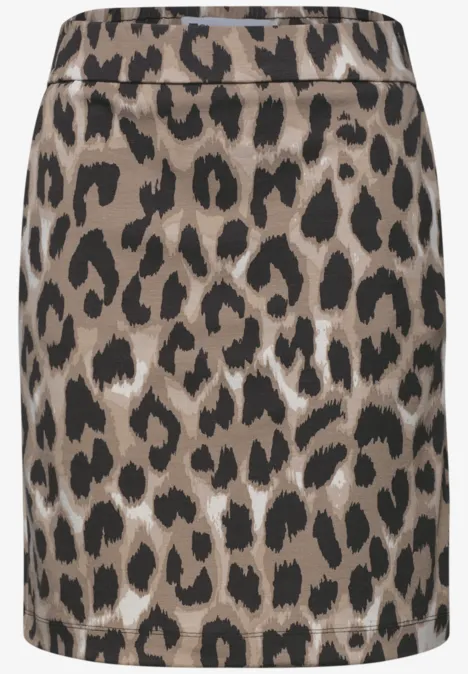 Minirock mit Leopardenmuster in Beige und Schwarz