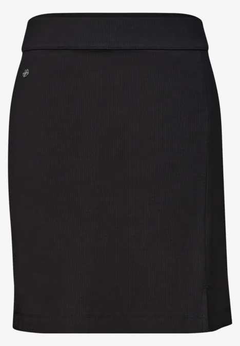 Jupe noire droite mi-longue avec logo discret