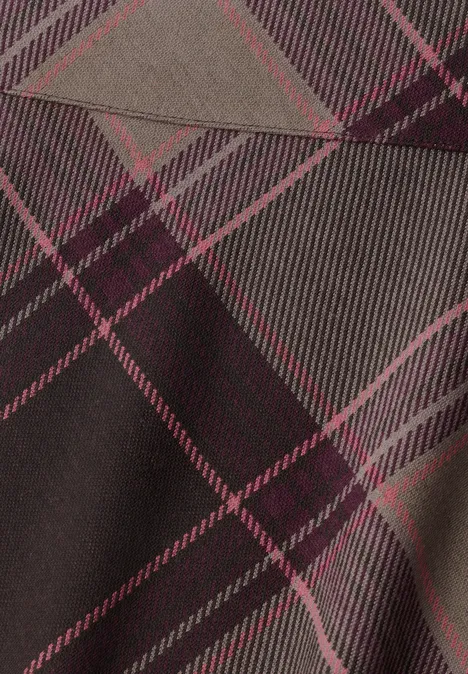 Minirock mit Karomuster rustic rouge Gewebter Stoff mit Karomuster in Grau, Schwarz und magentafarbenen Linien
