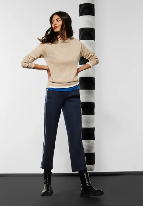 Loose Fit Colourblock Hose deep blue