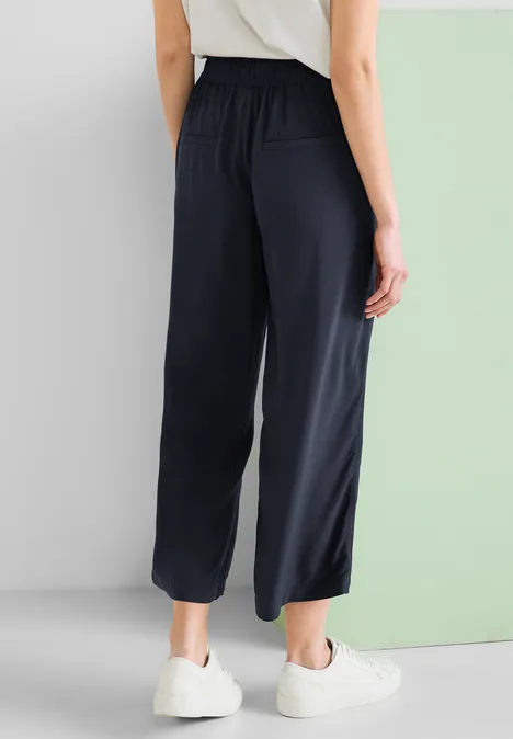 Viskose Loose Fit Hose deep blue