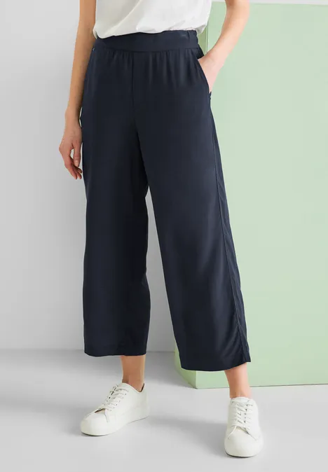Viskose Loose Fit Hose deep blue