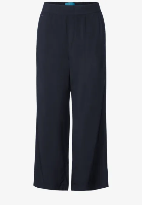 Viskose Loose Fit Hose deep blue