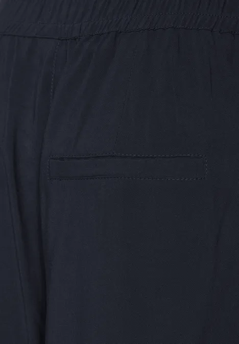 Viskose Loose Fit Hose deep blue