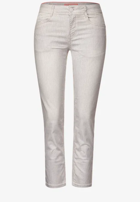 Slim fit jeans met strepen sand striped washed
