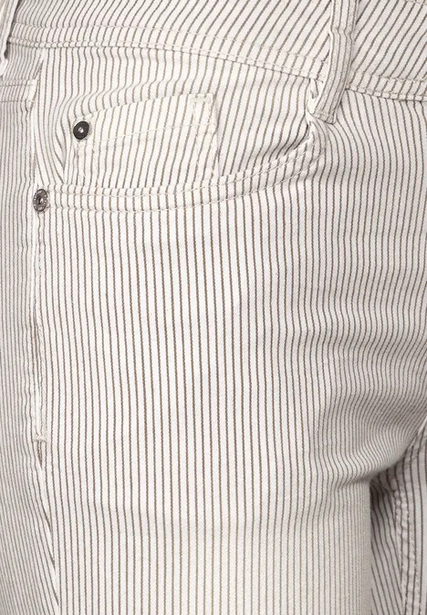 Slim fit jeans met strepen sand striped washed