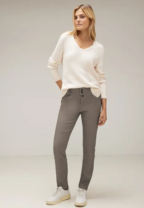 Coating Slim Fit Hose shiny sandy mocca