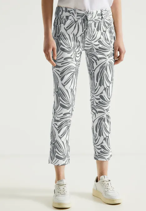 Casual fit broek met print cool vintage green