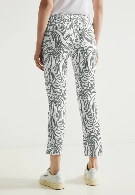 Casual fit broek met print cool vintage green