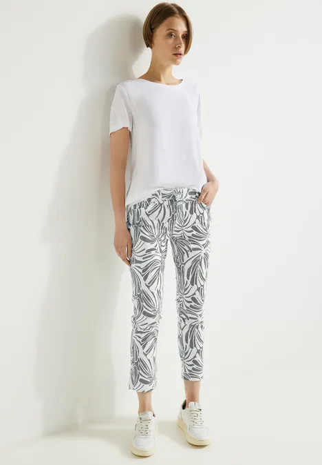 Casual fit broek met print cool vintage green