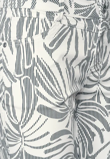 Casual fit broek met print cool vintage green