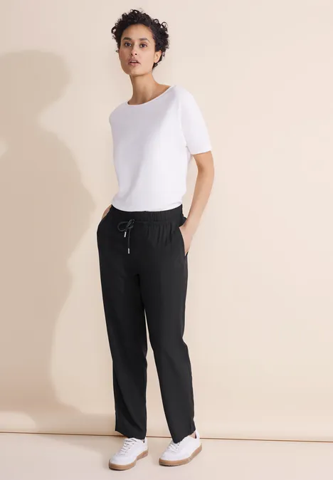 Viskose Loose Fit Hose Black