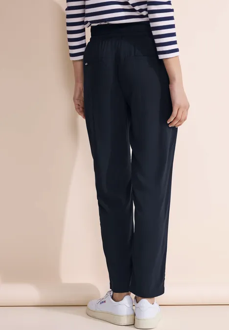 Viskose Loose Fit Hose deep blue