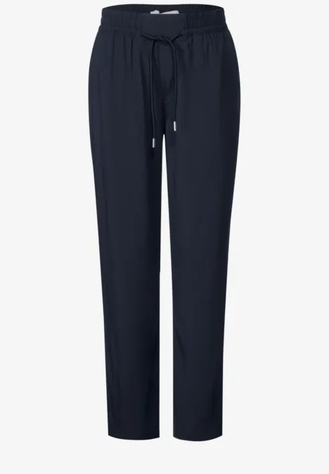 Viskose Loose Fit Hose deep blue