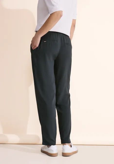 Viskose Loose Fit Hose dark stone grey