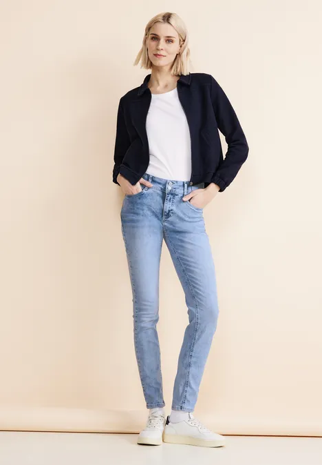 Slim Fit indigo Jeans heavy indigo bleach