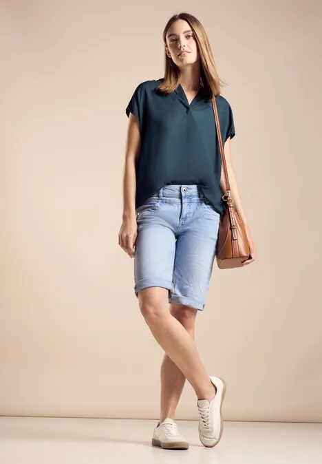 Denim bermudashort super light blue washed