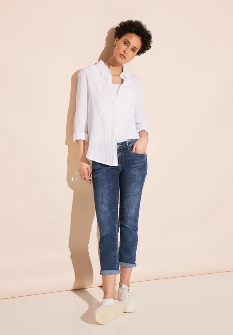 Jean 7/8 coupe classique blue washed soft