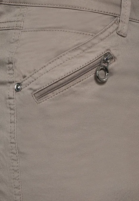Bermuda Shorts mit Zipper sandy mocca