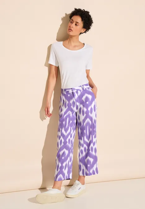 7/8 Print Leinenhose smell of lavender