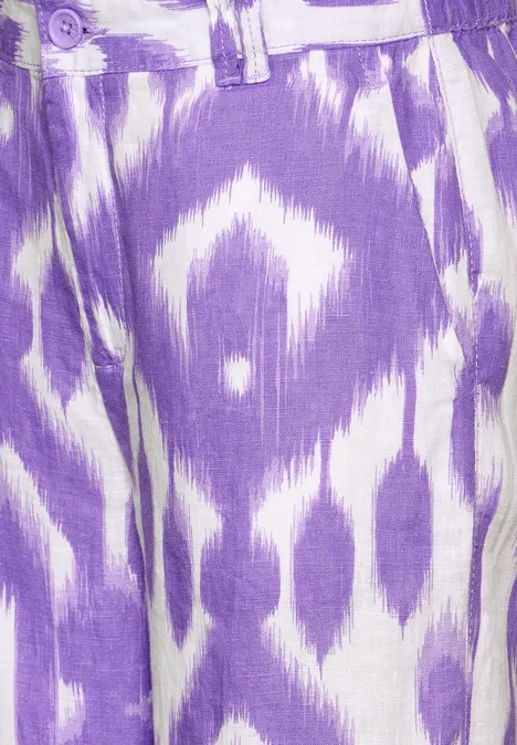 7/8 Print Leinenhose smell of lavender