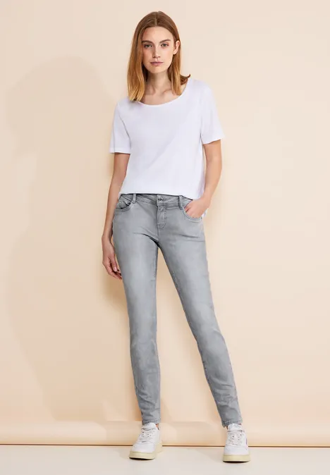 Graue Casual Fit Jeans light grey random wash