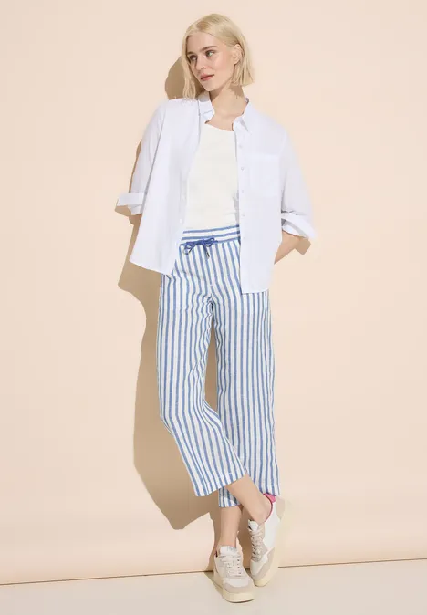 7/8 Culotte Leinenhose intense splash blue