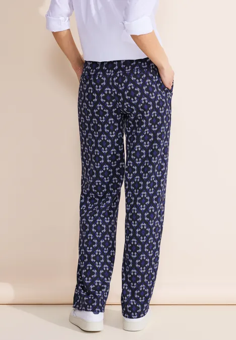 Pantalon jacquard coupe classique deep blue