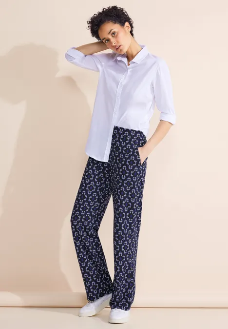 Pantalon jacquard coupe classique deep blue