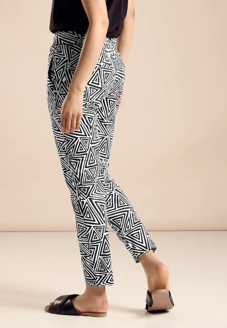 Reisbroek met print Black