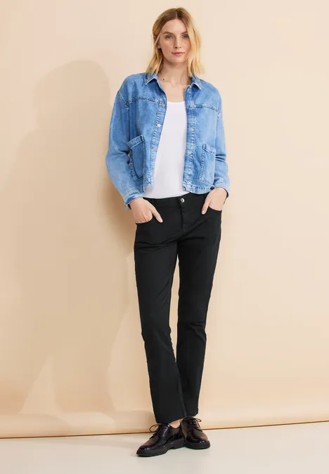 Casual Fit Twill Hose Black