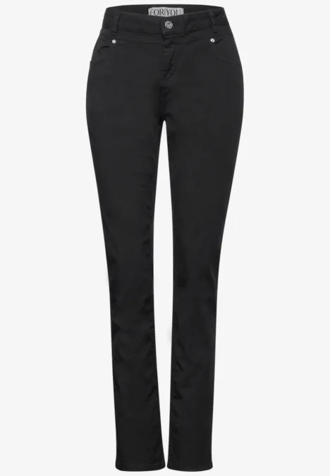 Casual Fit Twill Hose Black