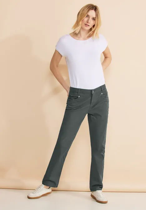 Casual Fit Twill Hose marshy green