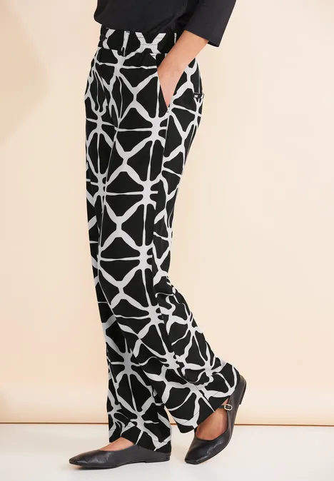 Loose Fit Print Hose Black