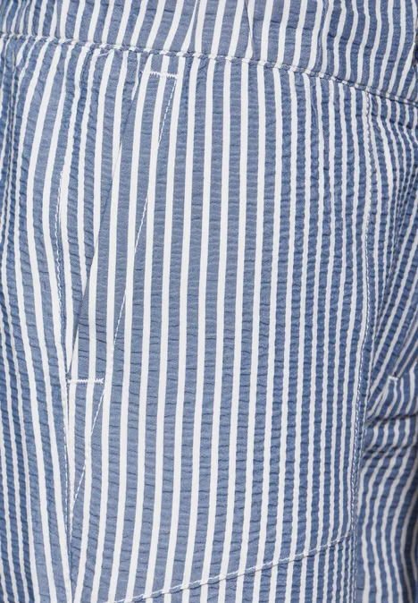 Paperbag Seersucker Hose original blue