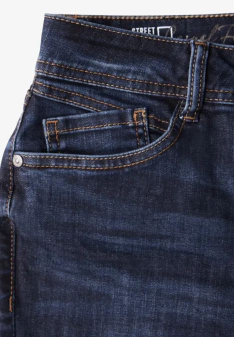 Straight Leg Jeans dark indigo slightly washed