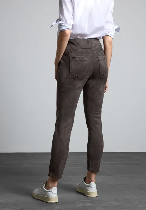 Hose im Verlours-Look dark oak brown