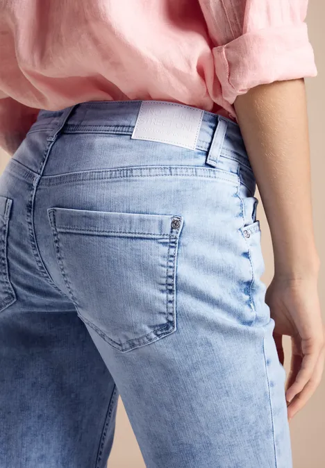3/4 Jeans im Casual Fit Light Blue Random Wash