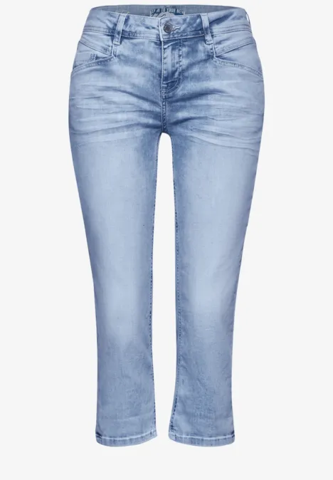 3/4 Jeans im Casual Fit Light Blue Random Wash