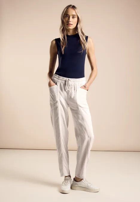 Bequeme Lyocell Jeans smooth sand beige wash